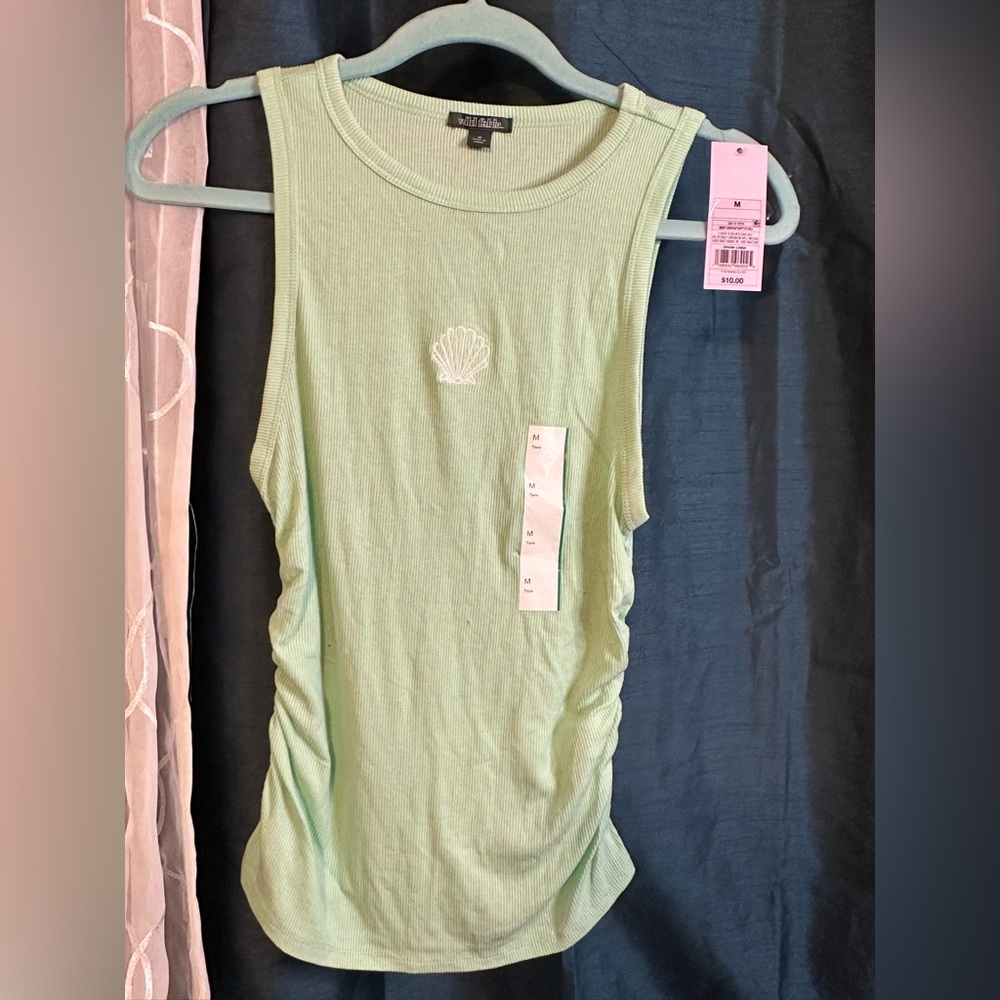 Wild Fable Mint Green Sleeveless Top with Shell Embroidery - Picture 2 of 6
